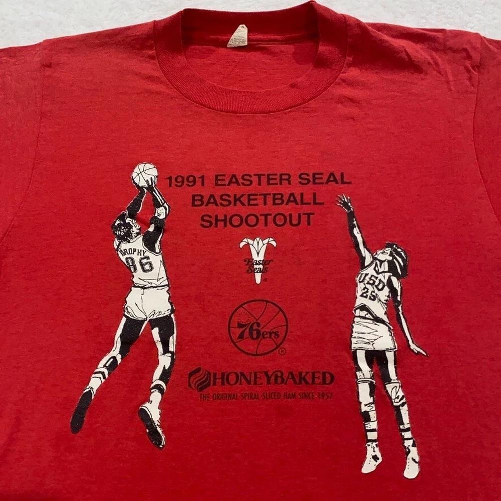 Vtg 90S Philadephia 76Ers Easter Seal Basketball T Shirt S Single Stitch